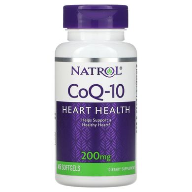 Коензим Q-10, CoQ-10, Natrol, 200 мг, 45 гелевих капсул