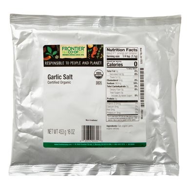 Приправа чеснок и соль органик Frontier Natural Products (Garlic Salt) 453 г купить в Киеве и Украине