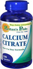 Кальций цитрат Puritan's Pride (Calcium Citrate) 250 мг 200 капсул купить в Киеве и Украине