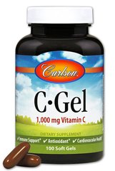 Вітамін C, C-Gel, Carlson Labs, 1000 мг, 100 гелевих капсул