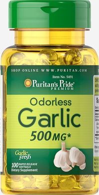 Часник без запаху Puritan's Pride (Garlic) 500 мг 100 капсул