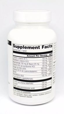 Комплекс вітамінів групи B Source Naturals (B-125) 125 мг 60 таблеток