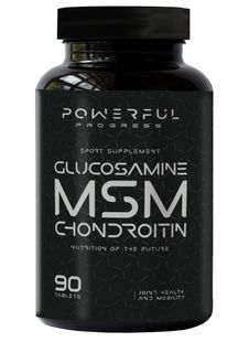 Глюкозамин Хондроитин МСМ хондропротекторный комплекс Powerful Progress (Glucosamine-Chondroitin + MSM) 90 таблеток купить в Киеве и Украине