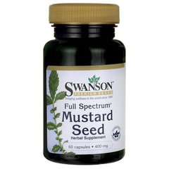 Семена горчицы, Full Spectrum Mustard Seed, Swanson, 400 мг, 60 капсул купить в Киеве и Украине