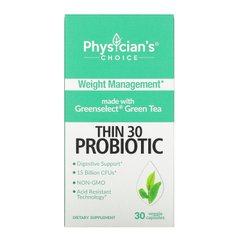 Тонкі 30 пробіотиків, Thin 30 Probiotic, Physician's Choice, 15 мільярдів, 30 вегетаріанських капсул