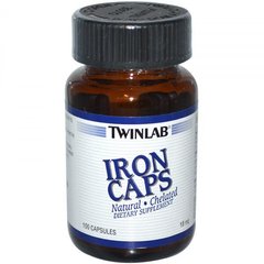 Залізо, Iron, Twinlab, 18 мг, 100 капсул