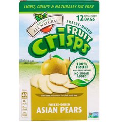Fruit-Crisps, Азіатська груша, Brothers-All-Natural, 12 пакетиків з однією порцією, 10 г кожна