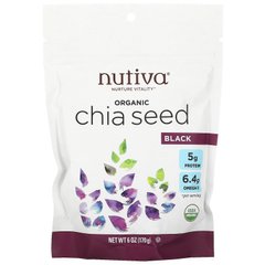Натуральные семена чиа, черные, Nutiva, 6 унций (170 г) купить в Киеве и Украине