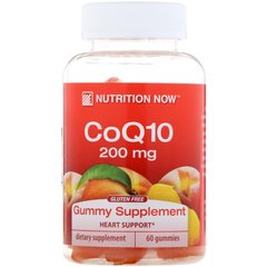 Коензим CoQ10 Nutrition Now (CoQ10) 200 мг 60 жувальних цукерок зі смаком персика