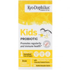 Детский Kyo-дофилус, жевательные таблетки с ванилью, Kyolic, 60 таблеток купить в Киеве и Украине