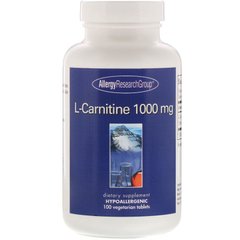 L-карнітин Allergy Research Group (L-Carnitine) 1000 мг 100 таблеток.