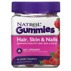 Комплекс для волосся шкіри і нігтів Natrol (Hair Skin & Nails) 90 жувальних таблеток зі смаком малини