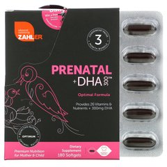 Пренатальний комплекс: вітаміни мінерали + DHA 300 Zahler (Prenatal + DHA) 180 капсул