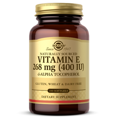 Натуральный витамин Е Solgar (Vitamin E) 268 мг 400 МЕ 100 желатиновых капсул купить в Киеве и Украине