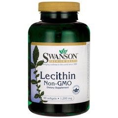 Соевый Лецитин, Lecithin Non-GMO, 1, Swanson, 1.200 мг, 90 капсул купить в Киеве и Украине