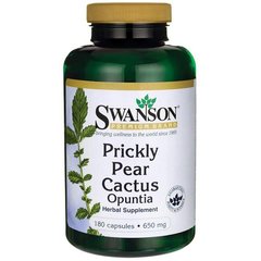 Колюча опунція, кактус, Prickly Pear Cactus Opuntia, Swanson, 650 мг, 180 капсул