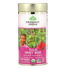 Листовой чай тулси сладкая роза без кофеина Organic India (Tulsi Tea) 100 г купить в Киеве и Украине