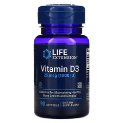 Вітамін Д3, Vitamin D3, Life Extension, 1000 МО, 90 м'яких таблеток