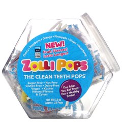 Чупачупси для чистих зубів, The Clean Teeth Pops, Assorted, Zollipops, 23 чупачупса