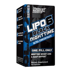 Жироспалювач Nutrex (Lipo 6 Black NightTime Ultra Concentrate) 30 капсул