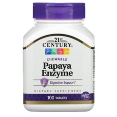 Ферменты папайи (Papaya Enzyme), 21st Century, 100 жевательных таблеток купить в Киеве и Украине