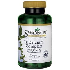 Комплекс Трікалціум з вітамінами D і K, TriCalcium Complex with Vitamins D,K, Swanson, 100 капсул