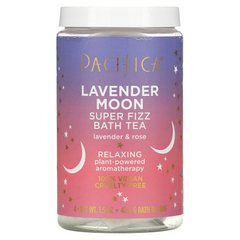 Pacifica, Lavender Moon, чай для ванн Super Fizz, лаванда і троянда, 4 чайні пакетики для ванн, по 1,5 унції (42,5 г) кожен