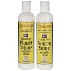 Ісландський секретний об'ємний шампунь / кондиціонер, Icelandic Secret Volumizing Shampoo / Conditioner Combo, Swanson, 468 мл
