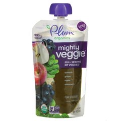 Органічне харчування Mighty Veggie, смузі з овочів і фруктів, Plum Organics, 113 г