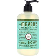 Жидкое мыло для рук с ароматом базилика, Mrs. Meyers Clean Day, 12,5 жидких унций (370 мл) купить в Киеве и Украине