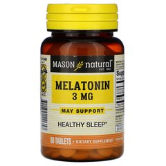 Мелатонин с витамином В, Mason Natural, 6, 3 мг, 60 таблеток купить в Киеве и Украине