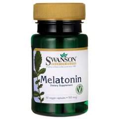 Мелатонин, Melatonin, Swanson, 500 мкг, 60 капсул купить в Киеве и Украине
