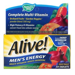 Мультивітаміни для чоловіків Nature's Way (Alive! Multivitamin-multimineral) 50 таблеток