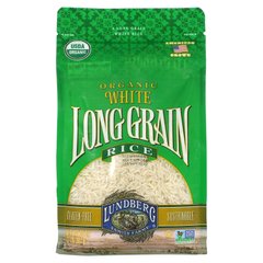 Lundberg, Органический белый длиннозерный рис, 2 фунта (907 г) купить в Киеве и Украине