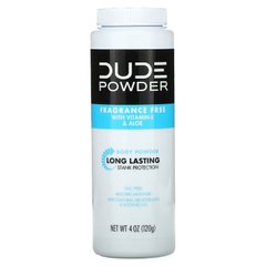 Дезодоруюча пудра для тіла без тальку без ароматів Dude Products (Body Powder Fragrance Free) 120 г