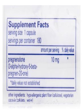 Прегенолон Pure Encapsulations (Pregnenolone) 10 мг 180 капсул