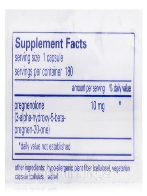 Прегенолон Pure Encapsulations (Pregnenolone) 10 мг 180 капсул