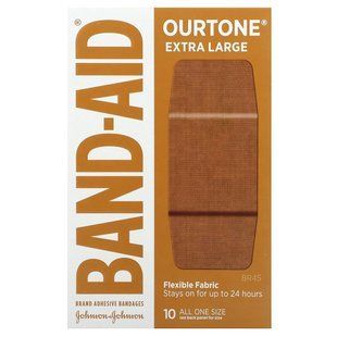 Band Aid, Adhesive Bandages, Ourtone, Flexible Fabric, Extra Large, BR45, 10 Bandages купить в Киеве и Украине