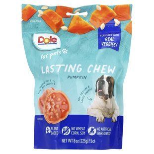Dole for Pets, Lasting Chew, For Medium & Large Breeds, Pumpkin , 5 Chews, 8 oz (225 g) купить в Киеве и Украине