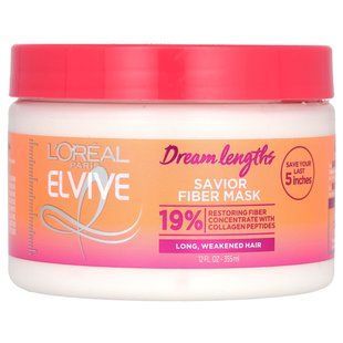 L'Or&eacute;al, Elvive, Dreamlengths, маска з волокнами Savior, для довгого ослабленого волосся, 355 мл (12 рідк. унцій)