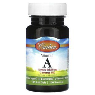 Витамин A Carlson (Vitamin A) 3000 мкг RAE (10 000 МЕ) 100 капсул купить в Киеве и Украине
