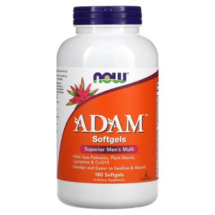 Мужские мультивитамины высшего класса АДАМ Now Foods (ADAM ™ Men's Multivitamin with Saw Palmetto) 180 желатиновых капсул купить в Киеве и Украине