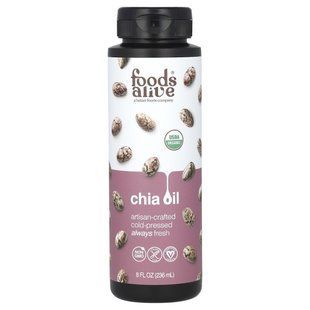 Foods Alive, Organic Chia Oil, Artisan Cold-Pressed, 8 fl oz (236 ml) купить в Киеве и Украине