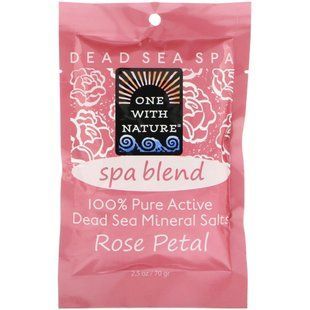 Мінеральна сіль для ванни пелюстки троянди One with Nature (Mineral Salts) 70 г