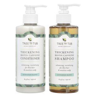 Tree To Tub, Thickening Biotin Caffeine Shampoo & Conditioner Set, 2 Piece Set, 8.5 fl oz (250 ml) Each
