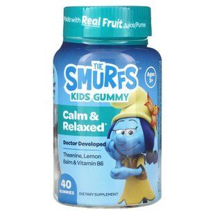 The Smurfs, Kids Gummy, Calm & Relaxed, Ages 3+, , Smurf Berry, 40 Gummies