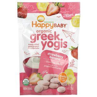 Греческий йогурт клубника банан органик Happy Family Organics (Greek Yogurt) 28 г купить в Киеве и Украине