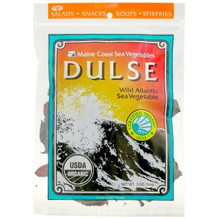 Красные водоросли багрянка атлантические морские водоросли Maine Coast Sea Vegetables (Dulse Wild Atlantic Sea Vegetable) 56 г купить в Киеве и Украине