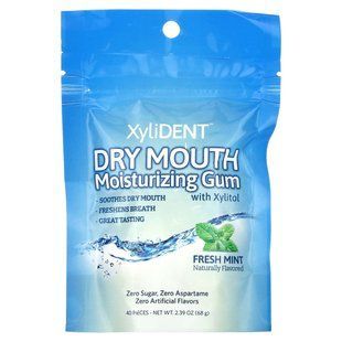 XyliDENT, Dry Mouth Moisturizing Gum with Xylitol, Fresh Mint , 40 Pieces, 2.39 oz (68 g) купить в Киеве и Украине