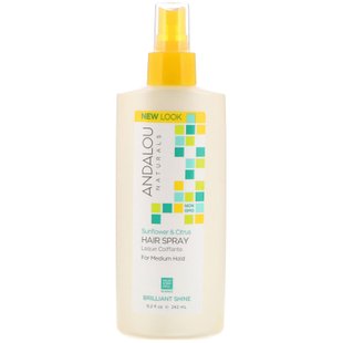 Лак для волос нормальной фиксации с блеском Andalou Naturals (Sunflower Citrus Hair) 242 мл купить в Киеве и Украине